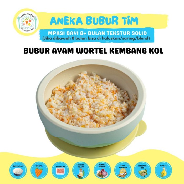 Jual BUBUR AYAM WORTEL KEMBANG KOL (CATERING MAKANAN BAYI MPASI FROZEN ... Jual BUBUR AYAM WORTEL KEMBANG KOL (CATERING MAKANAN BAYI MPASI FROZEN ...