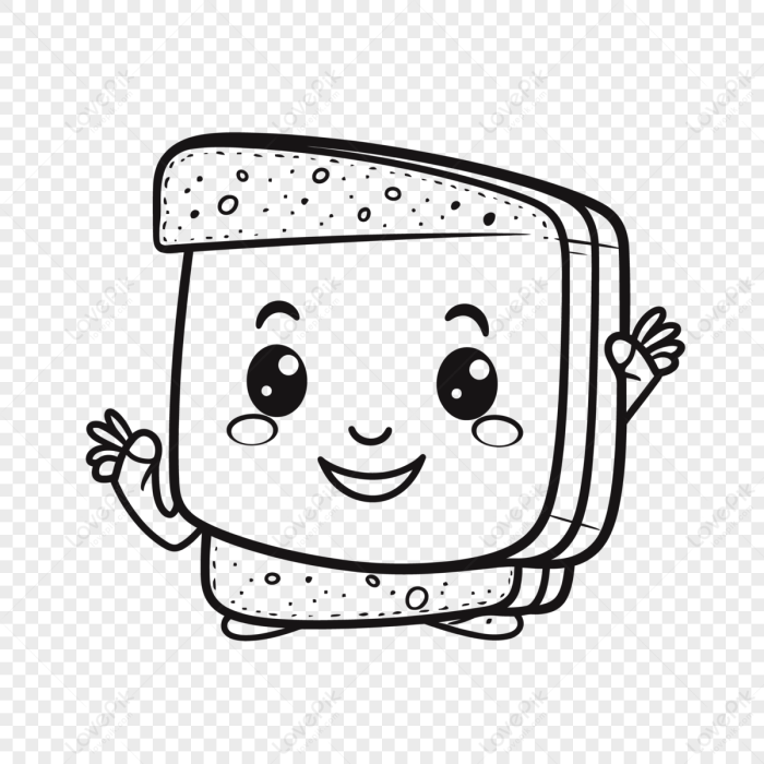 Desain Karakter Roti Karakter Roti Panggang Lucu Yang Lucu Vektor Garis ... Resep Roti Panggang Bentuk Karakter Kartun